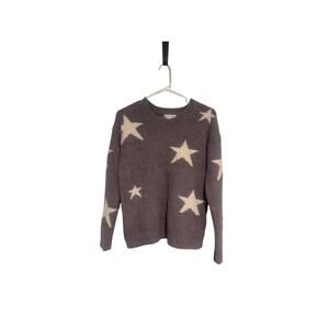cupcakes & cashmere Taupe Star Crewneck Sweater with Cream Stars